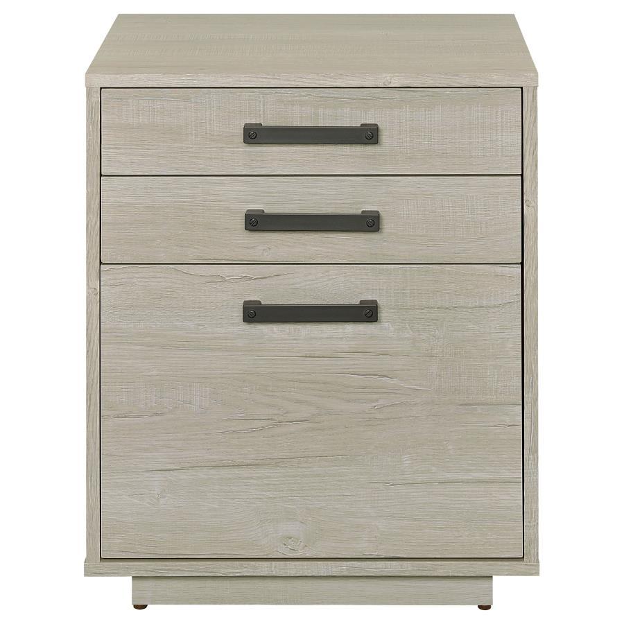 Loomis - 3-Drawer Home Office File Cabinet - Whitewashed Gray