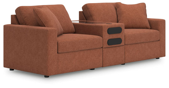 Modmax - Spice - Sectional Light Brown 3 Pc. Sectional With Audio System Console by Signature Design by Ashley® | Bel Furniture