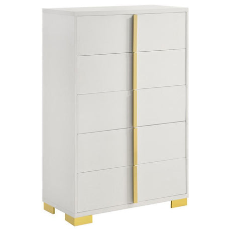Marceline - 5-Drawer Bedroom Chest White by Coaster Fine Furniture | Bel Furniture