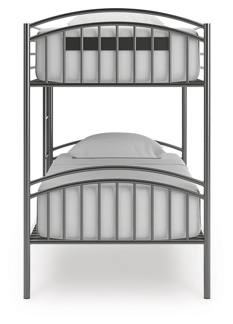 Lanceburg - Twin/Twin Bunk Bed With Ladder - Gray - view 8