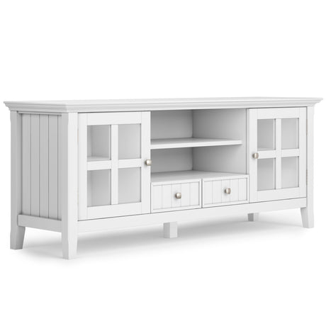 Acadian - TV Media Stand White by Simpli-Home | Bel Furniture