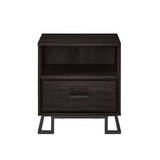 Contemporary 1 Drawer Nightstand - Charcoal by Walker Edison | Bel Furniture