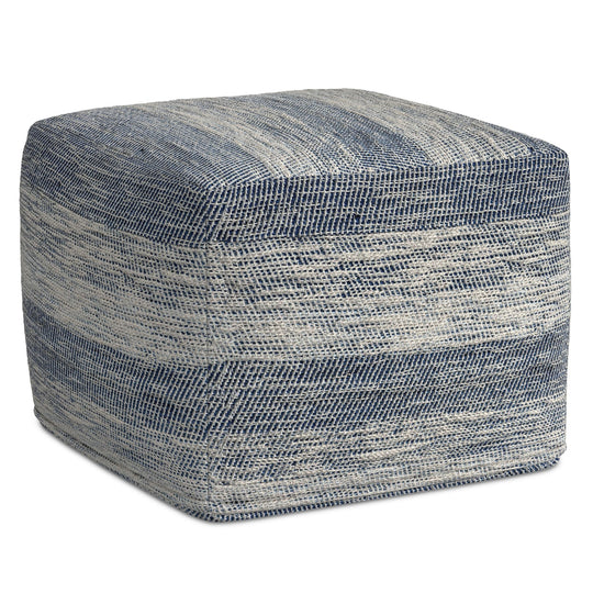 Clay - Square Pouf, Upholstered Blue by Simpli-Home | Bel Furniture
