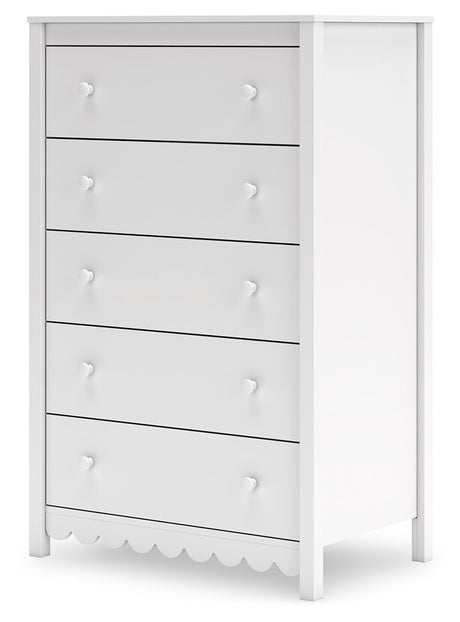 Hallityn - White - Five Drawer Chest by Signature Design by Ashley® | Bel Furniture