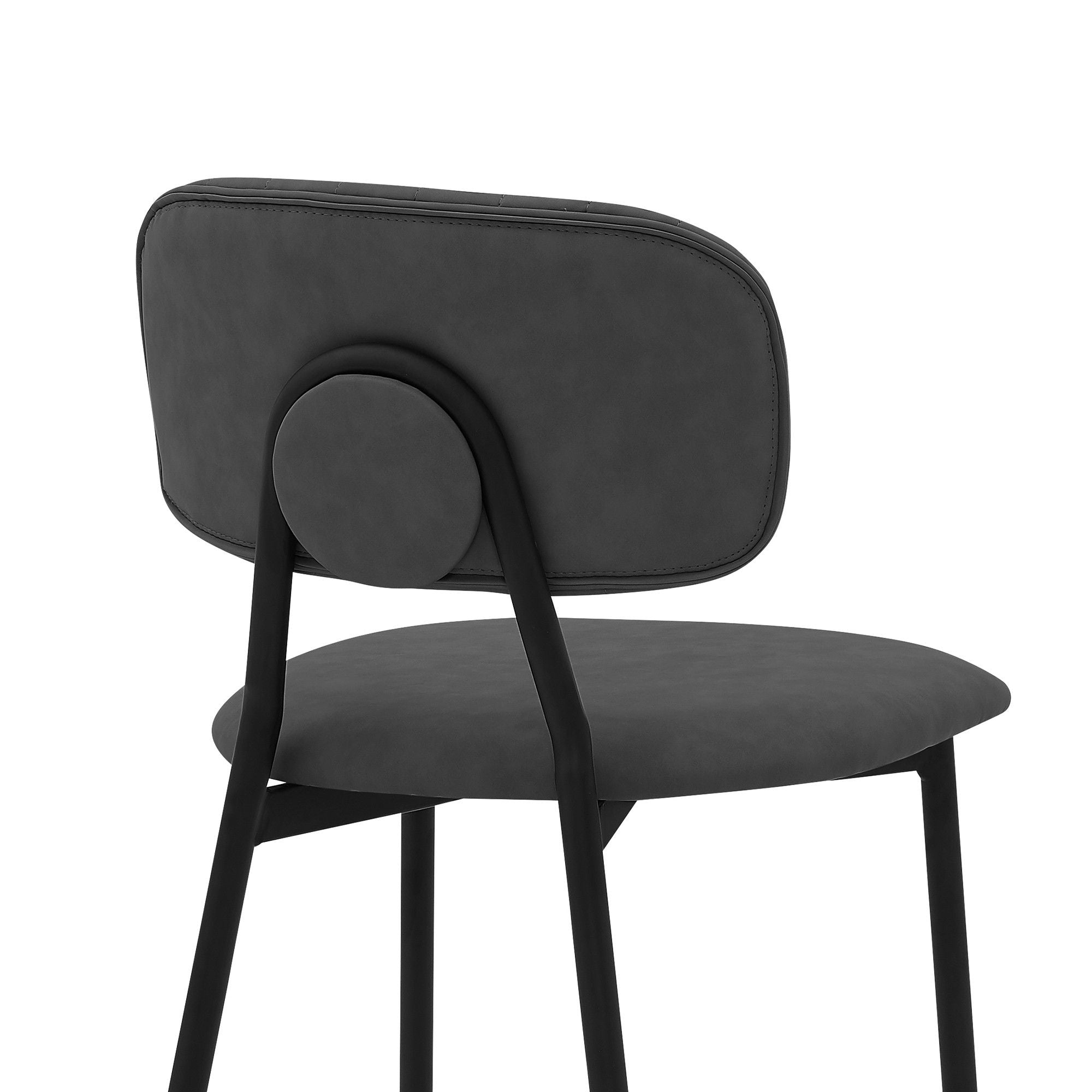 37" Low Back Counter Height Bar Chair - Gray / Black