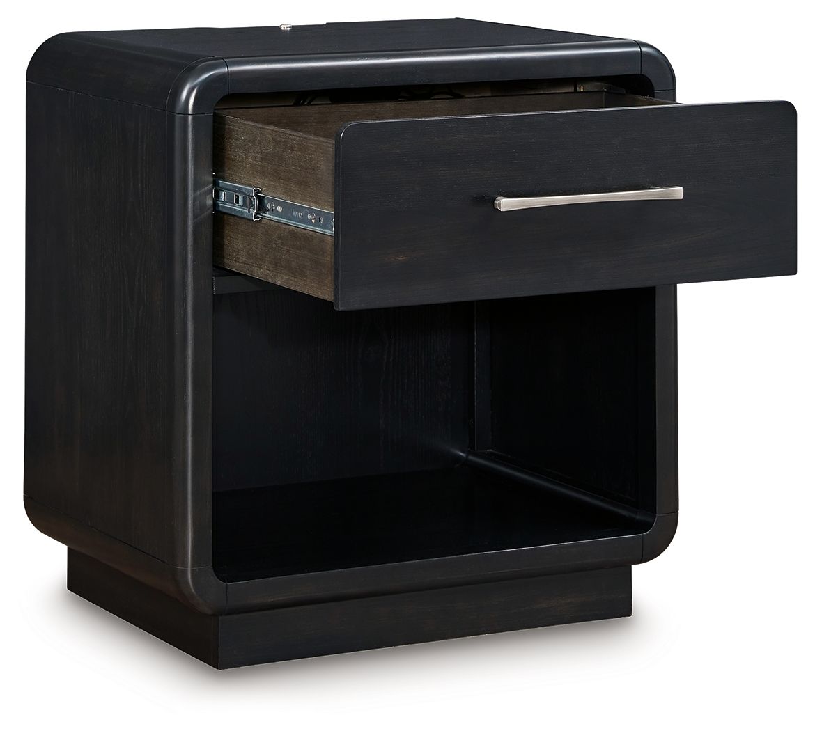 Rowanbeck - Black - One Drawer Night Stand by Signature Design by Ashley® | Bel Furniture