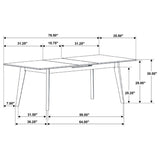 Crestmont - Extension Dining Table Faux Marble - Black by CoasterEssence | Bel Furniture