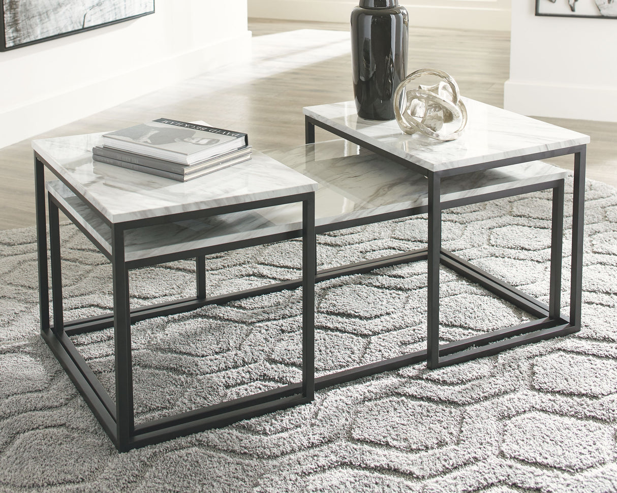 Donnesta - Gray / Black - Occasional Table Set (Set of 3) by Signature Design by Ashley® | Bel Furniture