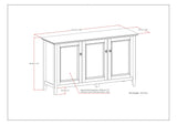 Amherst - Wide 3 Door Storage Cabinet - Hickory Brown by Simpli-Home | Bel Furniture
