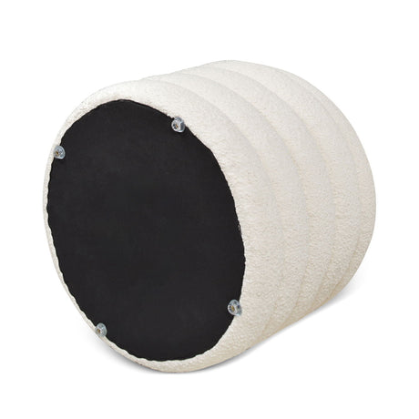 Fuji - Oversized Round Storage Ottoman by Jennifer Taylor Home | Bel Furniture