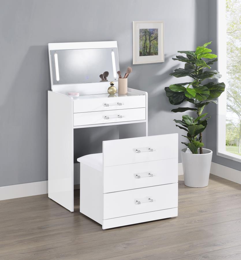 Danbury - 3-Drawer Makeup Vanity & Stool Set by Coaster Fine Furniture | Bel Furniture