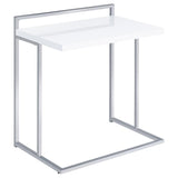 Dani - Rectangular C-Shaped Sofa Side Table White by CoasterEveryday | Bel Furniture