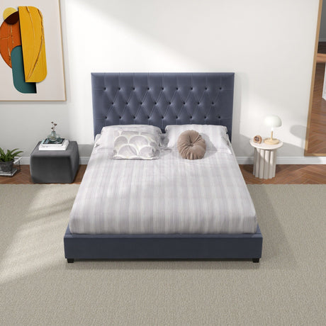 Donald - Mid-Century Modern Upholstered Platform Bed - view 16