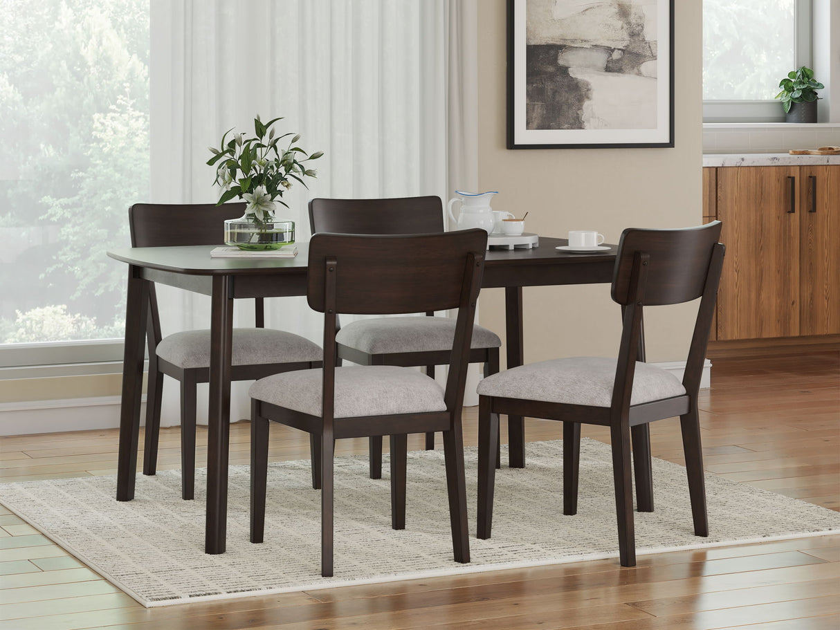 Mallenette - Dining Room Table Set (Set of 5) - Merlot