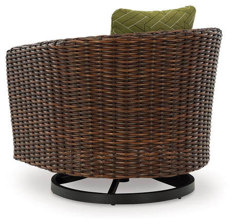 Horizon Hall - Brown / Green - Swivel Lounge With Cushion by Signature Design by Ashley® | Bel Furniture