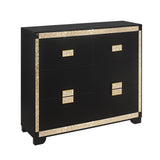 Lively - Dresser With Glitter Detail And Thick Bar Handle Hardware - Black