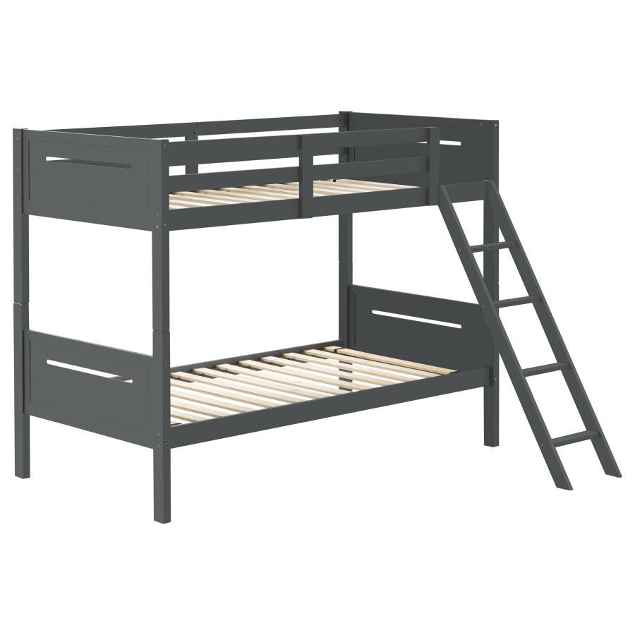 Littleton - Bunk Bed Dark Gray Twin over Twin by CoasterEveryday | Bel Furniture
