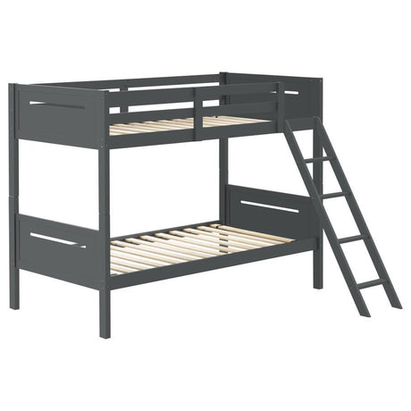 Littleton - Bunk Bed Dark Gray Twin over Twin by CoasterEveryday | Bel Furniture