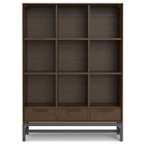 Banting - 9 Cube Bookcase With Drawers - Walnut Brown by Simpli-Home | Bel Furniture