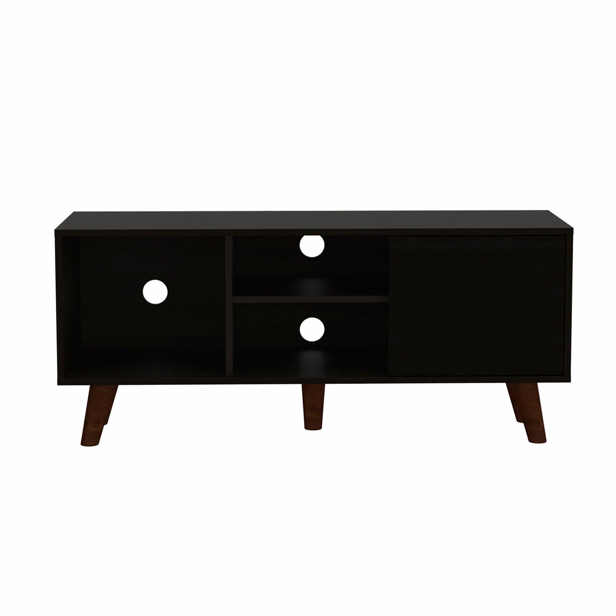 Particle Board Open Shelving TV Stand - Black