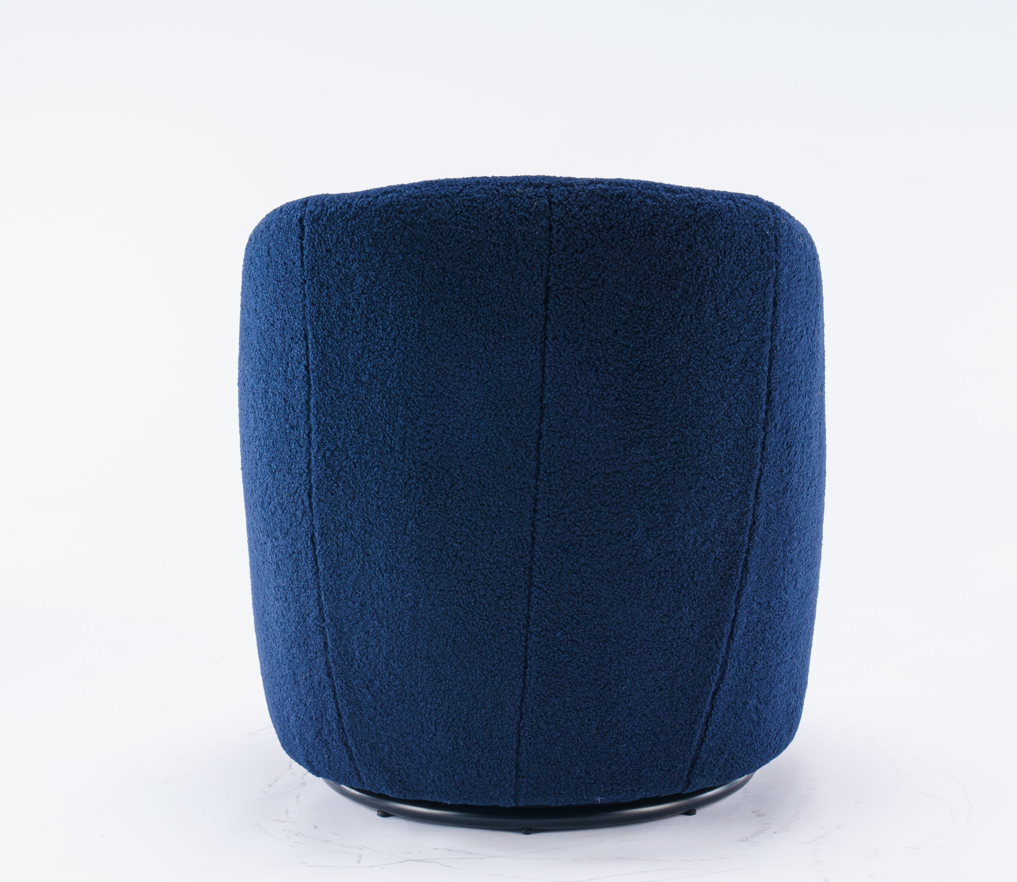 Teddy Fabric Swivel Accent Armchair Barrel Chair With Powder Coating Metal Ring