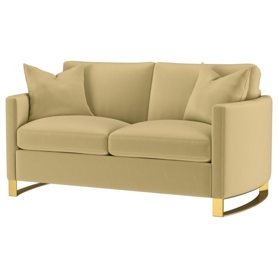 Corliss - Upholstered Arched Arm Loveseat by CoasterElevations | Bel Furniture