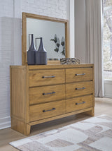Sherbana - Light Brown - Dresser And Mirror by Signature Design by Ashley® | Bel Furniture