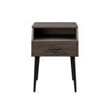 Contemporary Angled Nightstand - Slate Gray by Walker Edison | Bel Furniture
