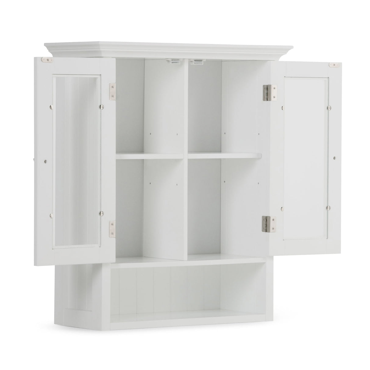 Acadian - Double Door Wall Cabinet - Pure White by Simpli-Home | Bel Furniture