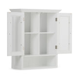 Acadian - Double Door Wall Cabinet - Pure White by Simpli-Home | Bel Furniture