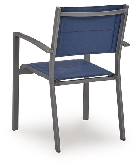 Rocky Creek - Sling Arm Chair (Set of 4) - Blue / Gray - view 6