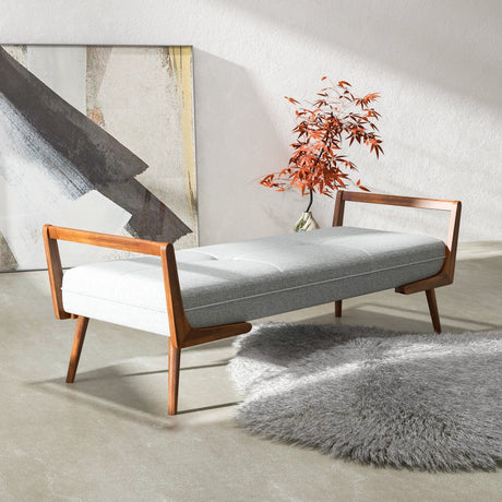 Cora - Mid-Century Modern Gray Bench - Gray by Ashcroft Furniture | Bel Furniture