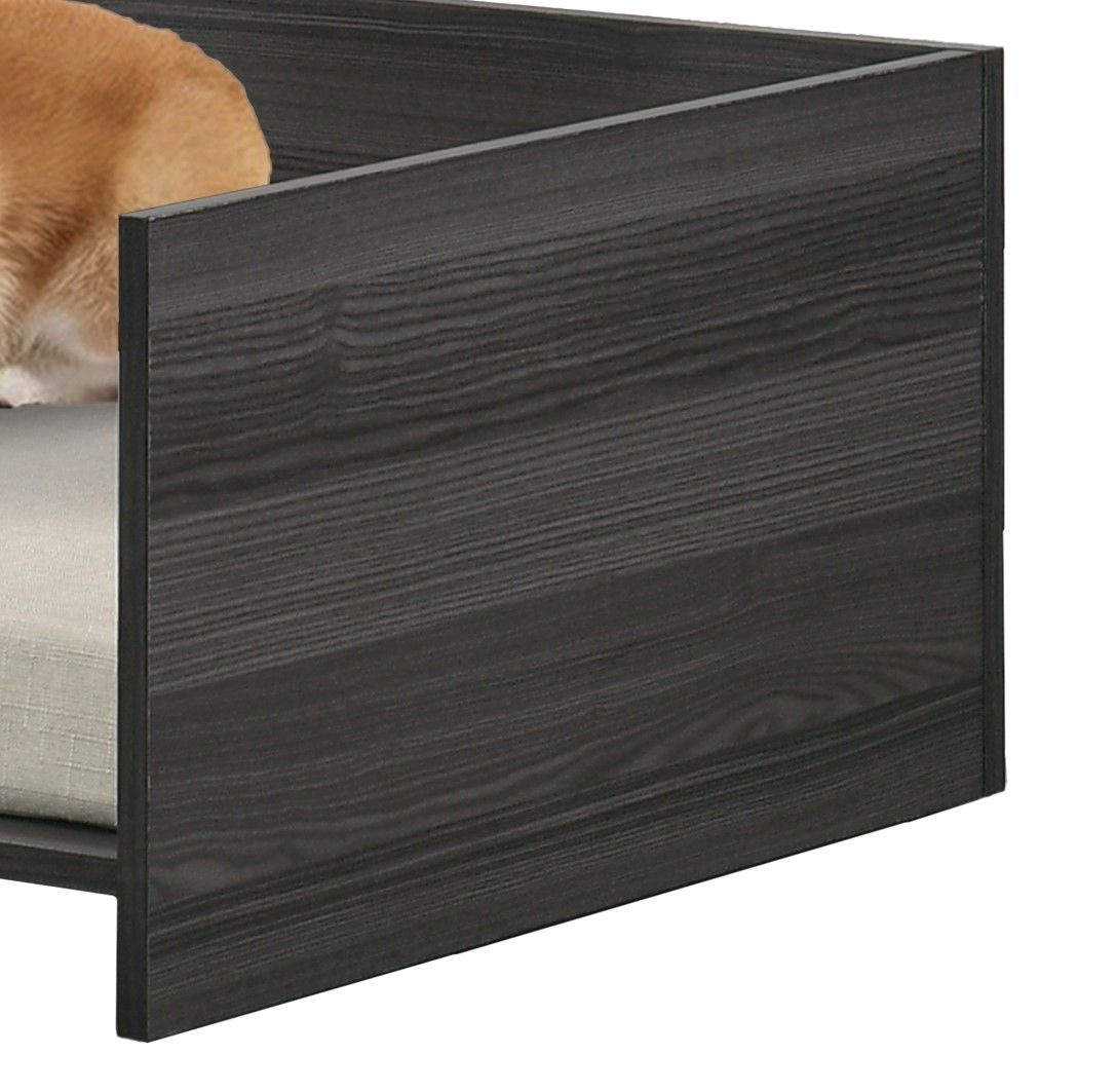 Esme - Wide Modern Comfy Pet Bed With Cushion And Side Storage Compartment - Ash Gray by Lilola Home | Bel Furniture