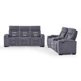 Austin - Console Reclining Loveseat With Storage Arms - Gray