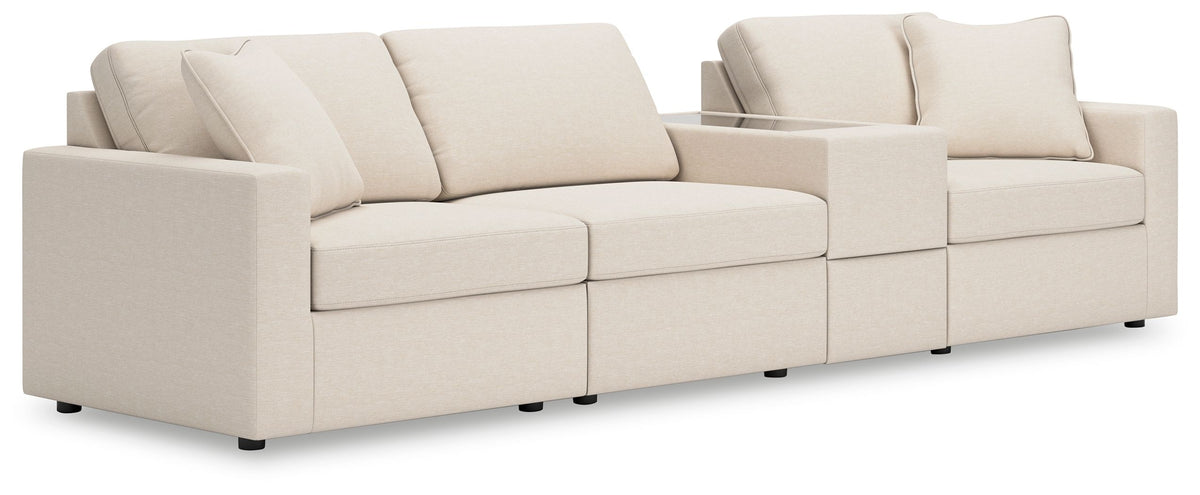 Modmax - Oyster - Sectional White 4 Pc. Sectional With Storage Console by Signature Design by Ashley® | Bel Furniture