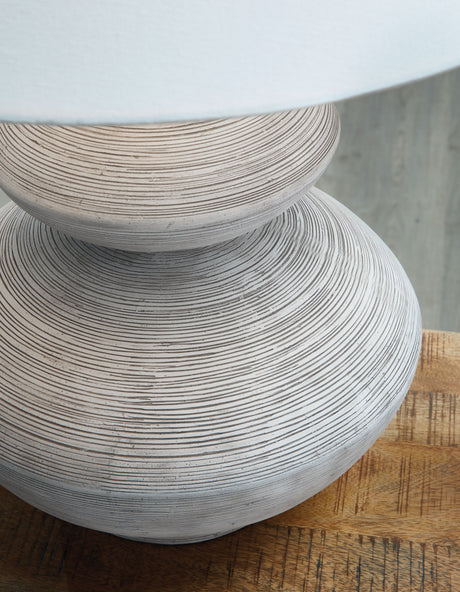 Brickdon - Distressed White - Poly Table Lamp by Signature Design by Ashley® | Bel Furniture