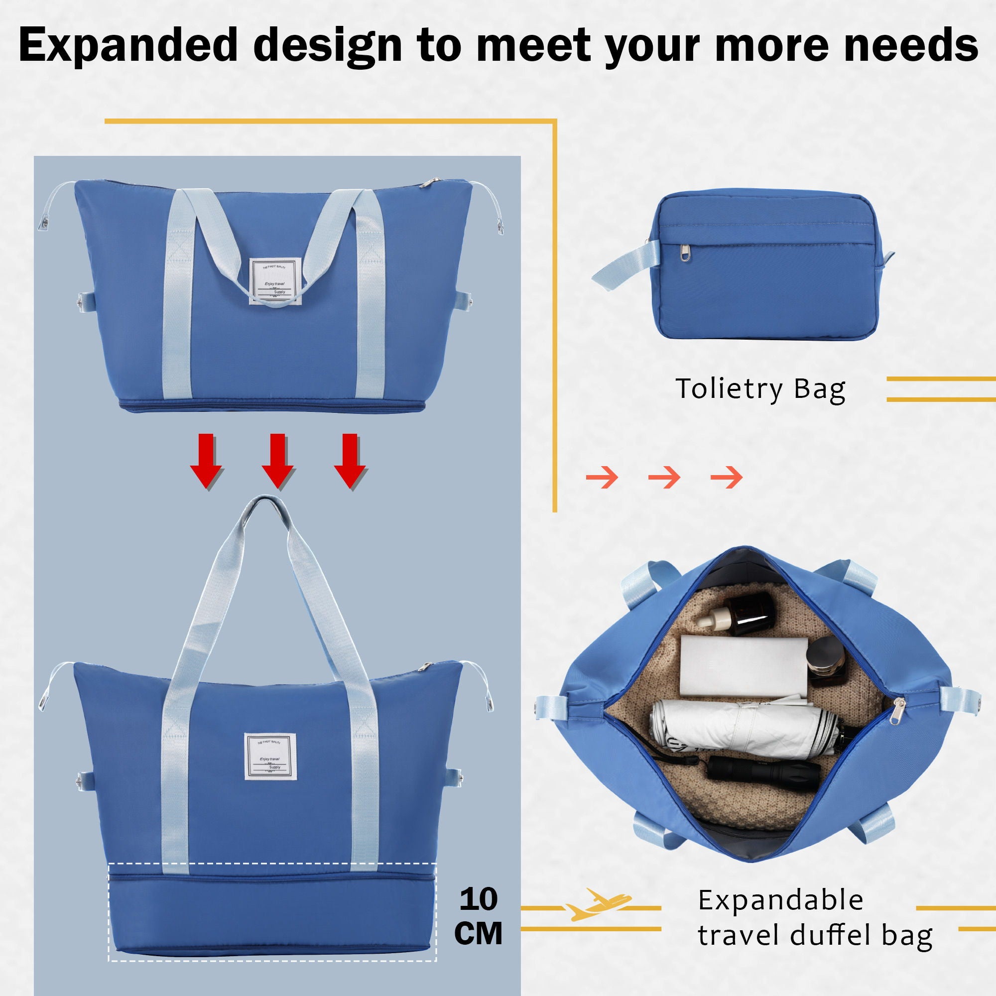 2 Piece Luggage Set With Bags Expanable Spinner Wheels ABS Lightweight Suitcase With Tsa Lock 20" / 24"