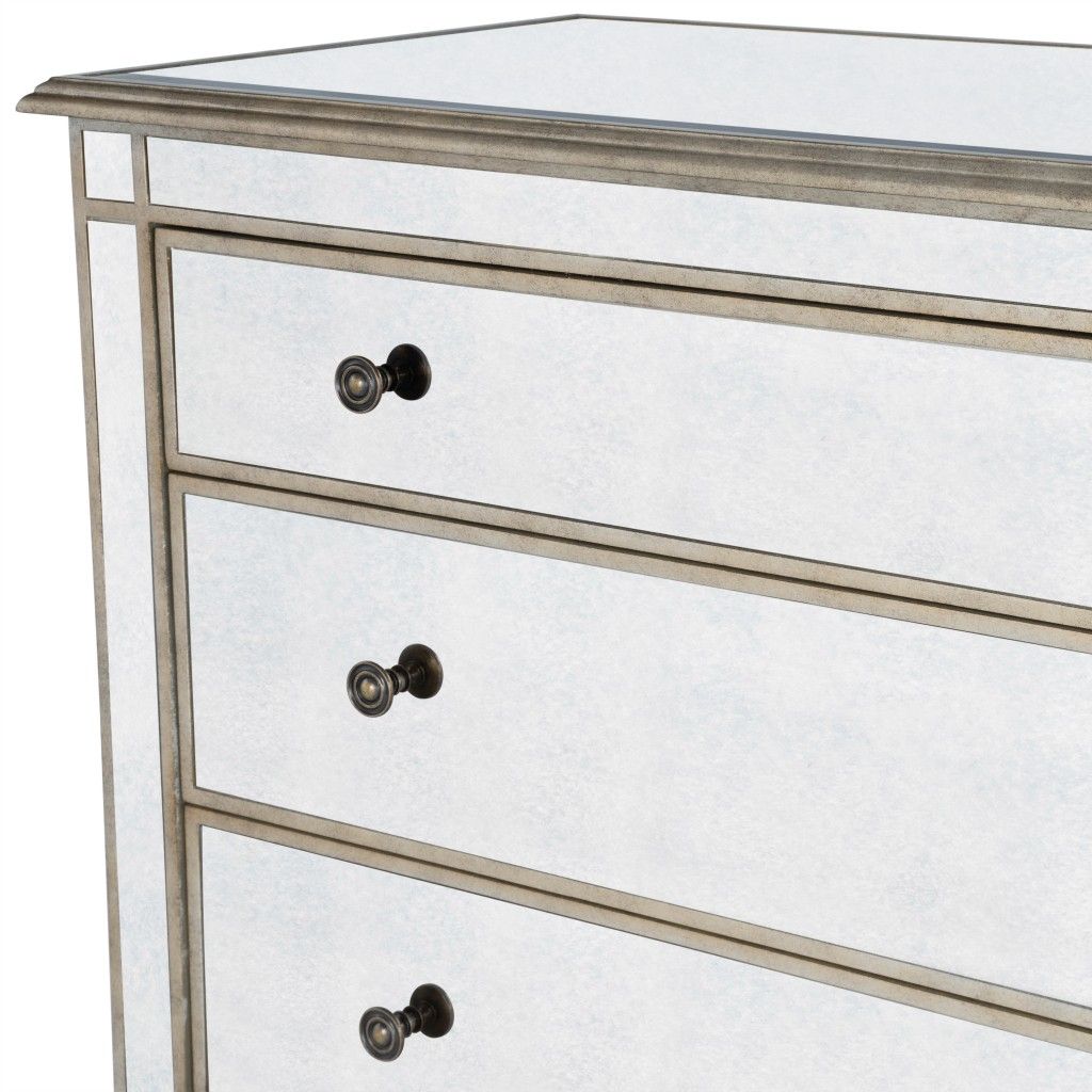 Rectangle Three Drawer Console Storage Chest - Mirrored