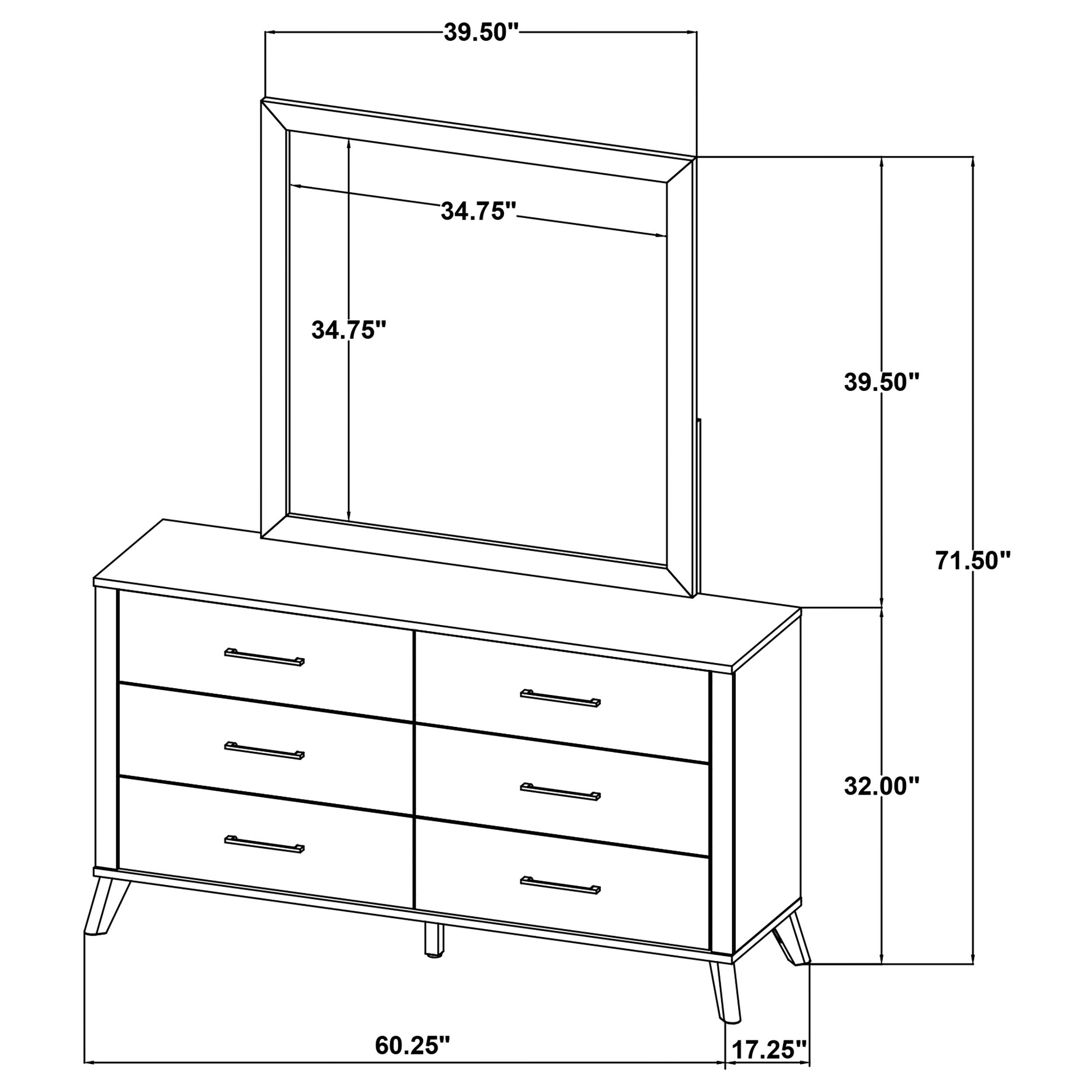 Kaywood - 6-Drawer Dresser And Mirror - Natural Pine