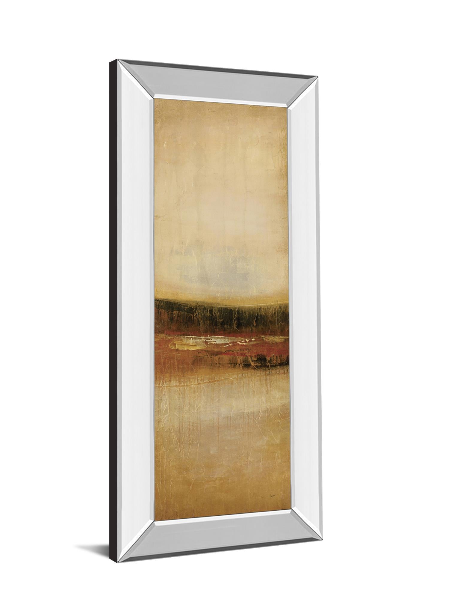 Tall Colour Il By Hunter - Mirror Framed Print Wall Art - Beige