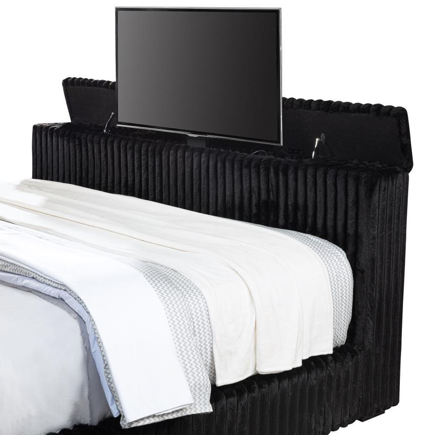 Centergrove - Upholstered Wingback TV Bed