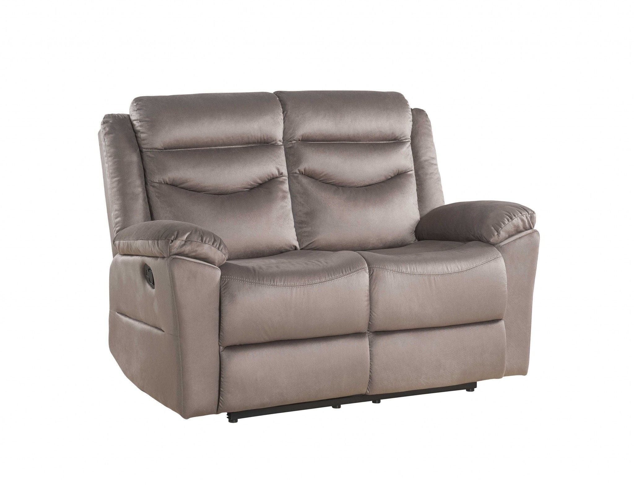 Velvet Manual Reclining Love Seat - Brown