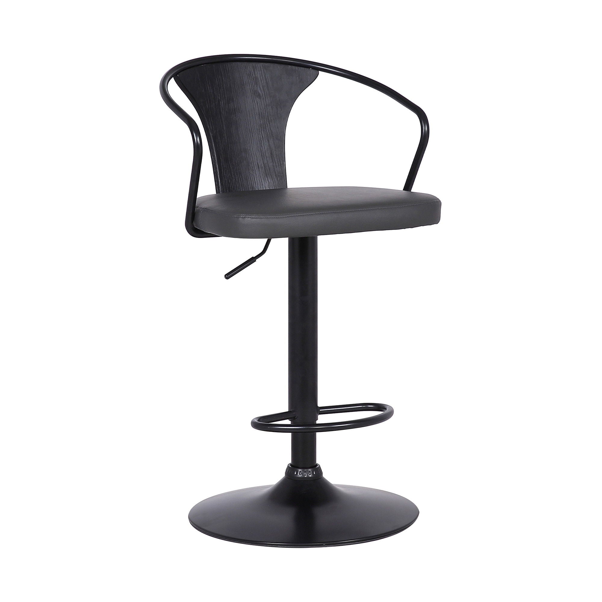 43" Swivel Low Back, Adjustable Height Bar Chair - Gray / Black