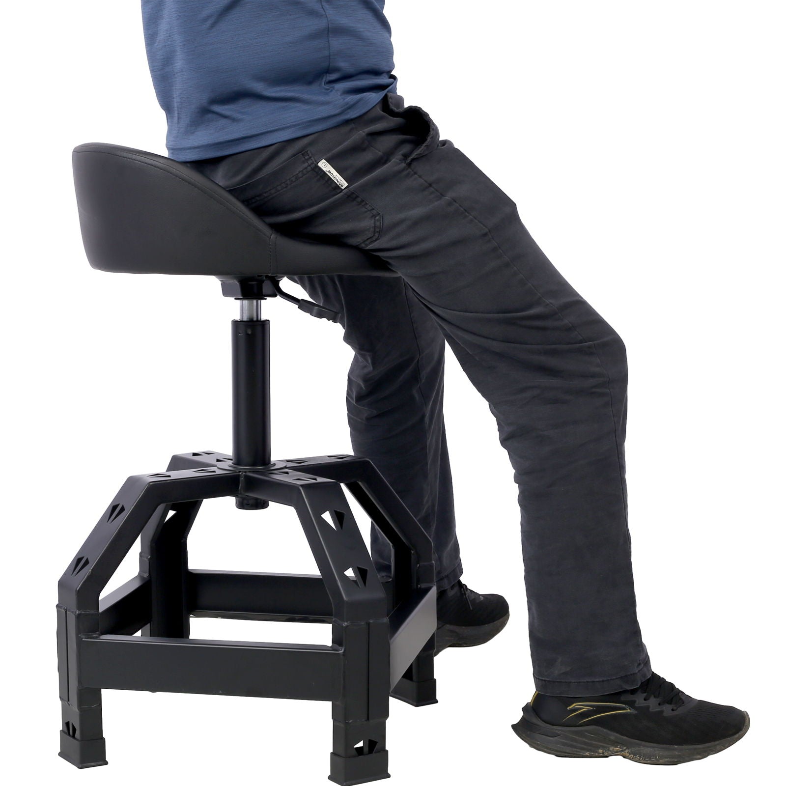 Pneumatic 360 Degree Swivel Stool, Mechanics Rolling Creeper Seat, Heavy Duty Mechanics Stool