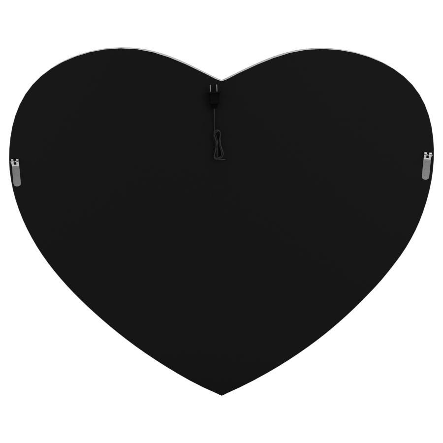 Aiko - Heart Shaped LED Light Wall Mirror - Silver by CoasterEssence | Bel Furniture