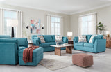 Keerwick - Living Room Set Light Blue 4 Pc. Sofa, Loveseat, Chair And A Half, Ottoman by Signature Design by Ashley® | Bel Furniture