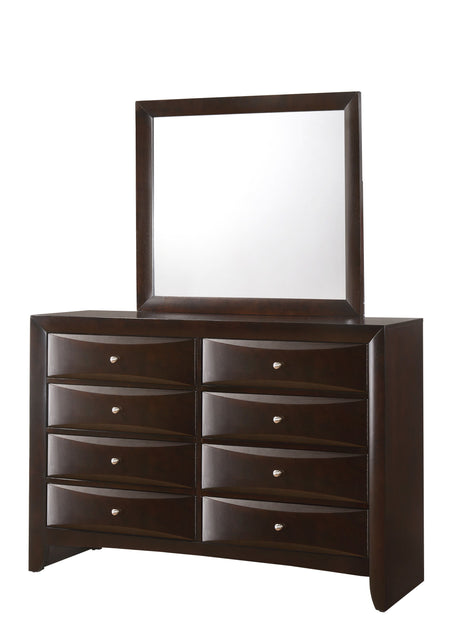 Emily - Dresser, Mirror Dark Brown by Crown Mark | Bel Furniture