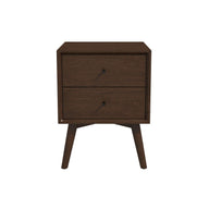 Caroline - Mid-Century Modern Style White Night Stand 2 Drawer