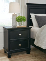 Lanolee - Black - Two Drawer Nightstand by Signature Design by Ashley® | Bel Furniture