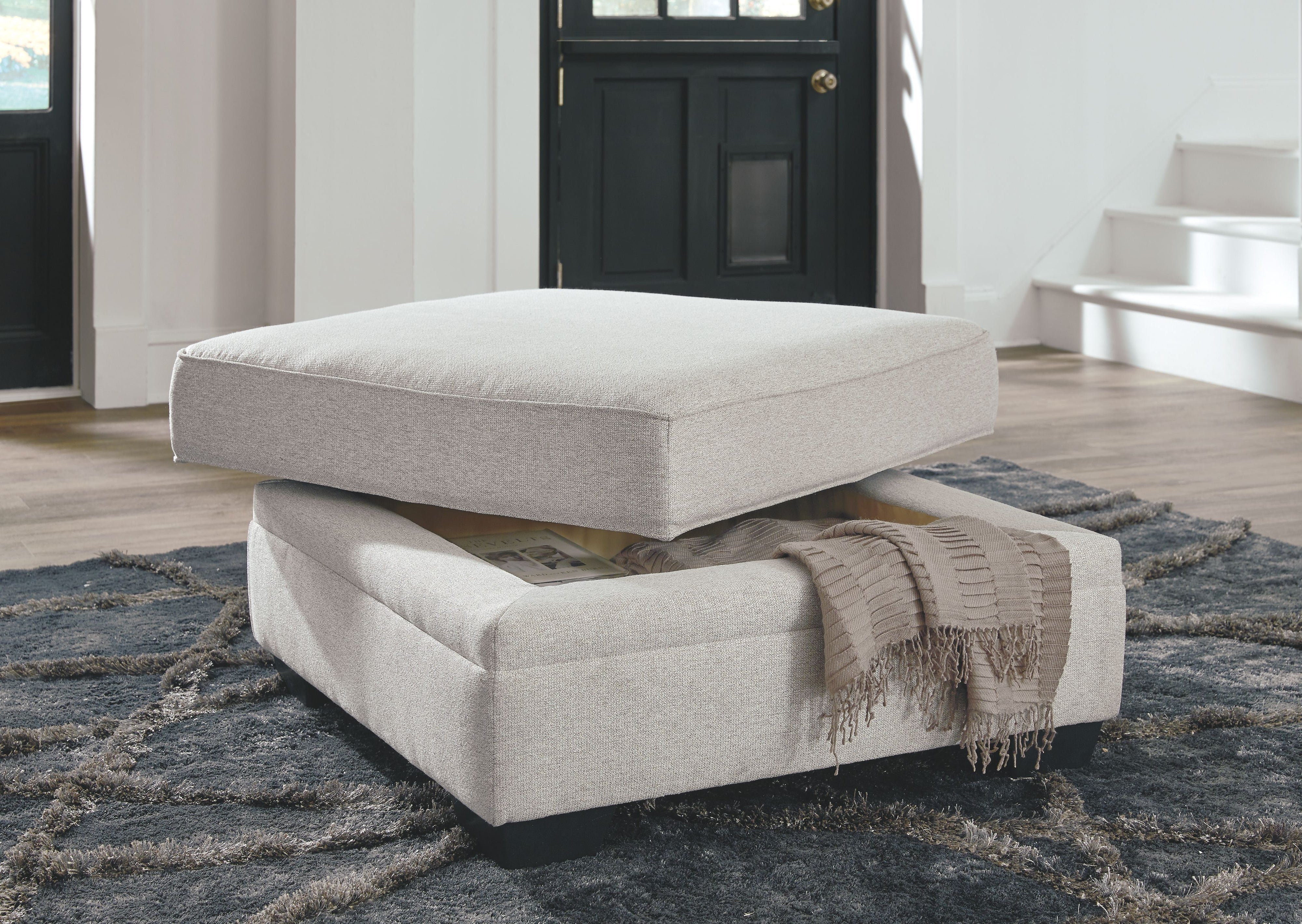 Dellara - Chalk - Ottoman With Storage